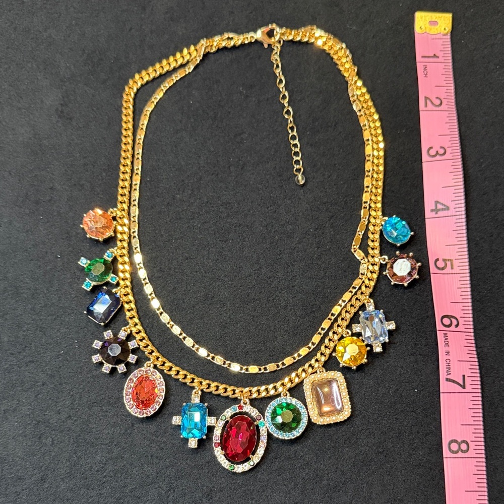 House of Harlow 1960 Gold & Multicolor Gemstone Necklace - Picture 6 of 8